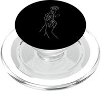 Hand Drawn One Line Art Rose PopSockets PopGrip per MagSafe
