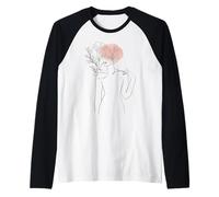 Hand Drawn One Line Art Woman Maglia con Maniche Raglan