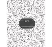 Hand Drawn Reading & Study Doodle Themed College Notebook: College Ruled Notebook (9.75" x 7.5") | 120 Lined Pages for School Notes, Journaling, or Office Use