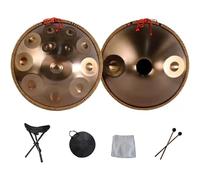 Hand Drum A 14 Note - Strumento A Percussione Handpan In Acciaio Da 22 Pollici, Con Borsa, Decorazione In Corda E Battenti - Per Meditazione, Yoga E Zen - Strumento Professionale(Silver)