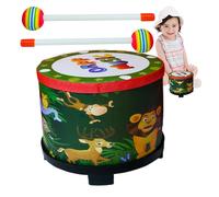 Hand Drum Kids, Preschool Rhythm Drums Toy, 7.87x6.69 Inches, Music Education Percussion Tool, Child Safe Design for Kindergarten Classes, Stage Performances, Green and Pink
