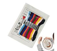 Hand Embroidery Books, DIY Crafting Set, Handmade Embroidery Kit with Patterns and Guides, Creative Sewing Supplies for Quilters Learners Art Teachers, School Projects Relaxation Mindfulness Practice