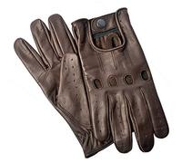Hand Fellow - Guanti da uomo in pelle, stile vintage retrò, sfoderati Marrone 90