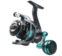 Hand Fishing Reel, Saltwater Spin, Bass Tackle Gear, 10kg Braking Force, 5.2:1 Ratio, EVA Metal Body, Wear Resistant Build, Trout Fly Ice Angling Use, for River Lake Catching