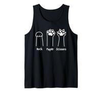 Hand Game Rock Paper Scissors Cute Paw Funny Cat Men Women Canotta