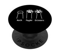 Hand Game Rock Paper Scissors Cute Paw Funny Cat Men Women PopSockets PopGrip Adesivo