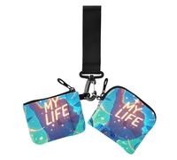 Hand Gesture Two Fingers Up My Life - Portafoglio doppio da donna, porta biglietti da visita, sottile e portatile, con tasca portamonete con cerniera, per uso quotidiano, confezione da 2, gesto mano