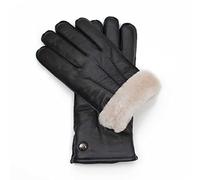 Hand Gewand by Weikert Guanti in pelle d'agnello in lana merino per uomini/migliore qualità/resistente al vento/guanto in pelle foderato/nero/taglia 8 (M)