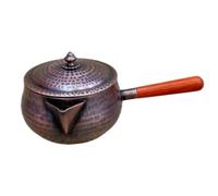 Hand-Hammered Copper Tea Kettle,Vintage Copper Tea Kettle with Wooden Handle,Multifunction Turkish Coffee Pot,Compatible with Electric,Induction,Stovetops