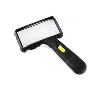 Hand-held Rectangular Magnifying Glass, LED Light Magnifier, 10X Reading Magnifying Glass for Seniors, Low Vision, Macular Degeneration