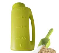 Hand Held Salt Spreader - 2L Heavy-Duty Rock Salt Spreader, Portable Fertilizer & Seeding Container with Adjustable Flow Rate | For Lawn, Garden, Driveway, Sidewalk, Sand, Gravel, Rock, Grass