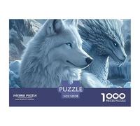 Hand Holding Wolf in Snowy Forest Pezzi Cartone Resistenti Aiuta A Migliorare Focus, Capacità Di Problem Solving E Coordinazione Occhio-mano 52x38cm/1000pcs