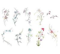 Hand-painted Bouquet Lily Small Fresh Tattoo Stickers Female Durable Waterproof Stickers