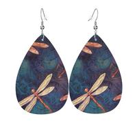 Hand Painted Dragonfly Orecchini Da Donna In Pelle A Forma Di Goccia Squisito Orecchini In Pelle Penzolare Innovativi Ciondolo A Goccia Per Balli Matrimoni Feste
