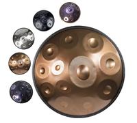 Hand Pan Harmonic, Tamburo in Acciaio in D Minor 12 Note 22 Inches 432HZ /440 HZ, Tamburo Per Handpan per adulti Producendo Una Piacevole Risonanza(Gold,440Hz)
