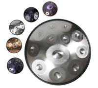 Hand Pan Harmonic, Tamburo in Acciaio in D Minor 12 Note 22 Inches 432HZ /440 HZ, Tamburo Per Handpan per adulti Producendo Una Piacevole Risonanza(Silver,432Hz)