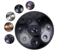 Hand Pan Harmonic, Tamburo in Acciaio in D Minor 12 Note 22 Inches 432HZ /440 HZ, Tamburo Per Handpan per adulti Producendo Una Piacevole Risonanza(Nero,432Hz)