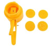 Hand Press Pastry Stamps Semi Automatic | 100g Cookie Mung Bean Cake Maker with 4 Stamps | Food Grade Plastic Baking Tool for Mid Autumn Pastries/Cookies/Desserts