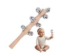Hand Shaker Bells, campane jingle portatile,Punteggio per shaker musicali di percussione Rattle | Jingle Bells Stick con manico in legno per i concerti di balli per le prestazioni del compleanno