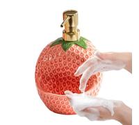 Hand Soap Dispenser | 20 Oz Strawberry Shape Liquid Lotion Pump Container | Bath Soap Dispenser With Sponge Holder | Ideal For Conditioner Lotion Sink Dish Shower Countertop