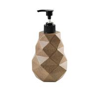 Hand Soap Dispenser - Refillable Modern Shampoo Bottle Home Decor, Bathroom Kitchen Countertop Soap Dispenser for Dishwashing Liquid, Lotion, Laundry | Reusable Resin, Geometric Diamond Pump Bottle