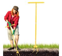Hand Tiller Garden Tool Set, Detachable Manual Rotary Cultivator Hoe Tool, Ergonomic Steel Soils Gardening for Flower Beds, Vegetable Patches, Soil Preparation, Backyard Planting