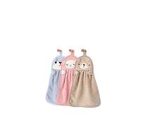 Hand Towels Set, 3 Pack Soft Coral Velvet Microfibre Cute Animals Hand Towels for Bathroom, Kitchen, Quick Dry Hanging Face Towel for Kids, Super Abso