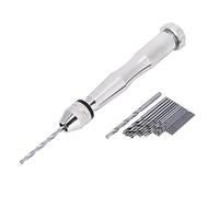 Hand Twist Drill with 25 HSS Drill Bits | 0.3-3.6mm Chuck Range for Wood/Plastic/Rubber | Alloy Manual Drill for Crafts & Accurate Work | 12cm Lightweight Tool