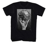Hand with Reflecting Sphere Self Portrait Art Artist MC Escher Unisex 100% Cotton Short-Sleeve T-Shirts Black S