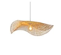 Hand-Woven Chandelier Pendant Light Natural Wicker Lamp for Tea House, Dining Room, Bar, Cafe, Club | E27 Hanging Light(A,75CM)