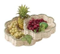 Hand Woven Fruit Basket | Scalloped Storage Basket | Woven Serving Basket, Round Fruit Storage Container, Decorative Fruit Bowl, Multipurpose Storage Basket, Storage Basket for Fruits