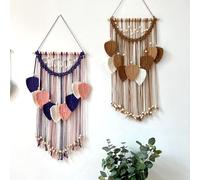 Hand Woven Leaves Tassel Tapestry Home Wall Decoration Homestay Room Wall Decorationfor Living Room Nursery Bedroom(Brown)