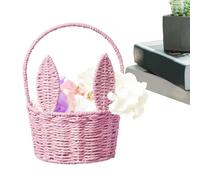 Hand Woven Picnic Egg Gathering Basket | Easter Basket Bunny | Easter Bunny | Natural Classic Aesthetic Decor for Living Room Patio Picnic Candy Party Home Holiday