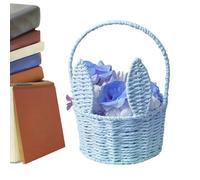 Hand Woven Picnic Egg Gathering Basket | Easter Basket Bunny | Easter Bunny | Natural Classic Aesthetic Decor for Living Room Patio Picnic Candy Party Home Holiday