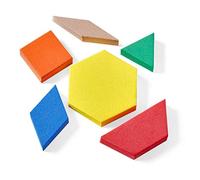 hand2mind Foam Pattern Blocks, Foam Shapes, Geometric Shapes for Kids, Pattern Play, Toddler Pattern Blocks, Shapes for Kindergarten, 3D Shapes Manipulatives, Sorting Math (Set of 100)