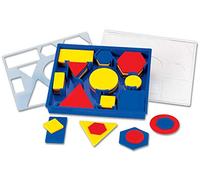 hand2mind Kit di blocchi di attributi in plastica, set di geometrie, apprendimento prescolare, manipolativi per l'asilo, matematica Montessori, forme per bambini, materiali scolastici a casa pre-K