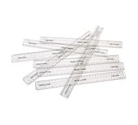 hand2mind Safe-T - Righelli in plastica trasparente, 30,5 cm, righello di sicurezza per misurazione, materiale scolastico per bambini, dritti e infrangibili, confezione da 24