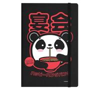 Handa Panda Ramen A5 Hard Cover quaderno per scrivere Nero 14x21cm
