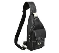 Handadsume 8241 - Borsa a spalla in vero cuoio, zaino da viaggio, da escursionismo e borsa da viaggio per il petto a triangolo per donne e uomini, M