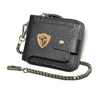 Handadsume Cera Olio Del Cuoio Genuino Del Regalo di Viaggio Della Moneta Tasca Della Carta Della Cassa Verticale Catena Rfid Portafoglio Borsa Con Snap Per Gli, 1805 Nero, Portafoglio