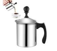 Handaufschäumer mit Pumpe, Milchaufschäumer Handheld,Manuelle Milchaufschäumer, Milchschaumbereiter - Milch aufschäumer aus Edelstahl, Handaufschäumer für cremigen Kaffee