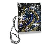 Handbag Express Nero + Borchie,Colorati Strass Cavallo Piccola Tracolla Borsa