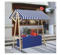 Handcart - Espositore per alimenti con ruota girevole a 360°, pieghevole | Espositore per alimenti in legno con ruote girevoli, supporto pieghevole per concessioni per mercatini ed eventi all'aperto