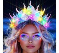 Handcess Fascia luminosa a forma di sirena con stella marina a LED, accessorio per capelli da donna