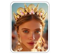 Handcess Fascia per capelli da principessa Gold Shell Tiara e corona Sparkly Festival Conch Accessori per capelli per le donne
