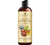 Handcraft Blends Olio di jojoba biologico USDA - 236 ml - 100% puro e naturale - Olio vettore di prima qualità - Olio per capelli, viso e corpo - Idratante in profondità - Antietà - Pressato a freddo