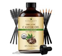 Handcraft Blends Olio di ricino biologico pressato a freddo flacone vetro spazzole ciglia - 118 ml - 100% puro naturale - olio supporto crescita