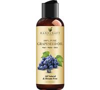 Handcraft Blends Olio di vinaccioli, spremuto a freddo, 118 ml, 100% puro e naturale, olio vettore di qualità premium per pelle e capelli, capelli e corpo, massaggio, senza esano