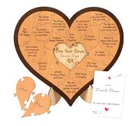 Handcrafte - Puzzle da scrivania in legno a forma di cuore, per coppie che commemorano il loro primo o terzo anniversario