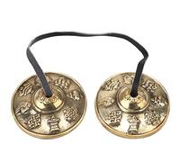 Handcrafted Brass Tibetan Bell, Pure Resonant Meditation Bell, Buddhist Symbol Bell for Spiritual Healing Religious (Auspicious patterns)